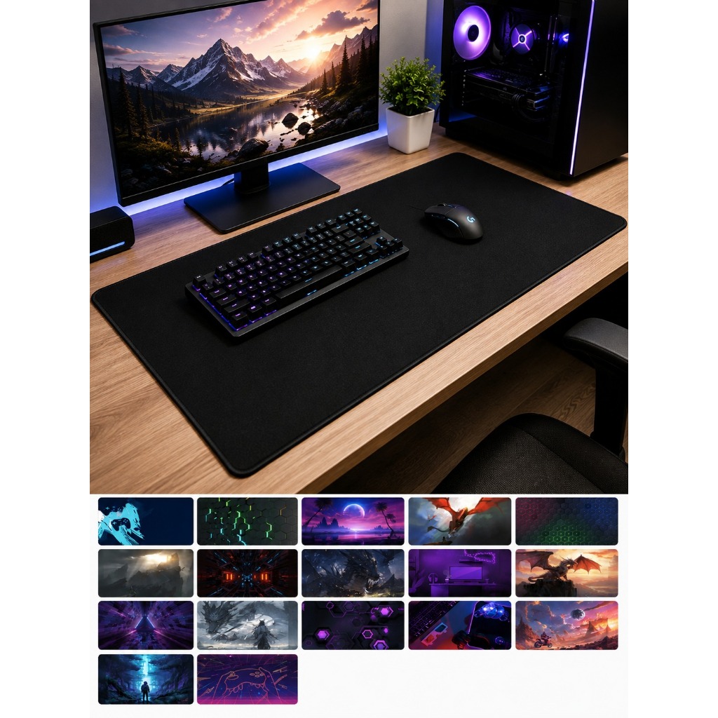 Mouse Pad  Base Antiderrapante  Borda costurada Setup Gamer 30x70CM 30x90 CM