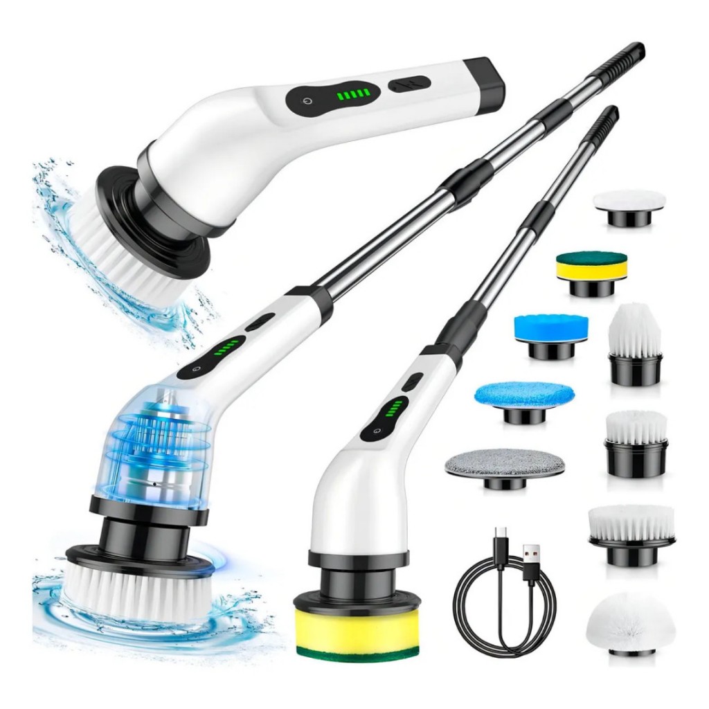 Escova de Limpeza Elétrica Vassoura Automática Esfregão Prático e Eficiente Mop para Todo Tipo de Piso