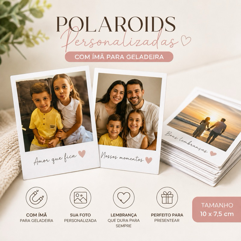 kit 9 Polaroids Personalizados por 35,00 com imã para geladeira · Fotos Reveladas Estilo Polaroid lembrancinha