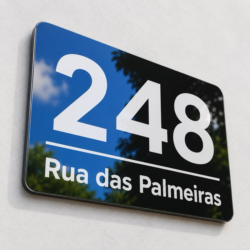 Placa de Número Residencial Personalizada | Casa Apartamento Empresa | Placa de Endereço