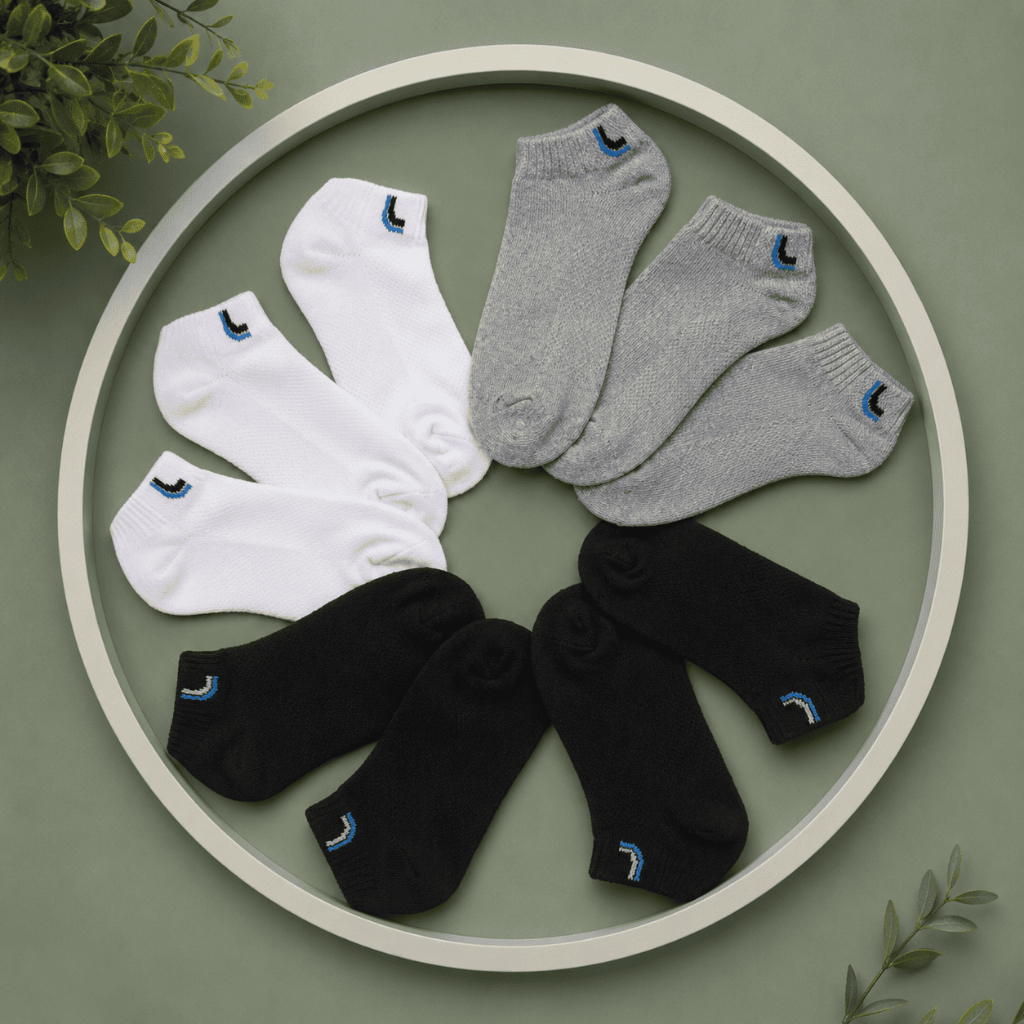 Kit Meias Soquete Feminina e Masculina 3 Pares Algodão Premium Esportiva Cano Curto Confortável Respirável