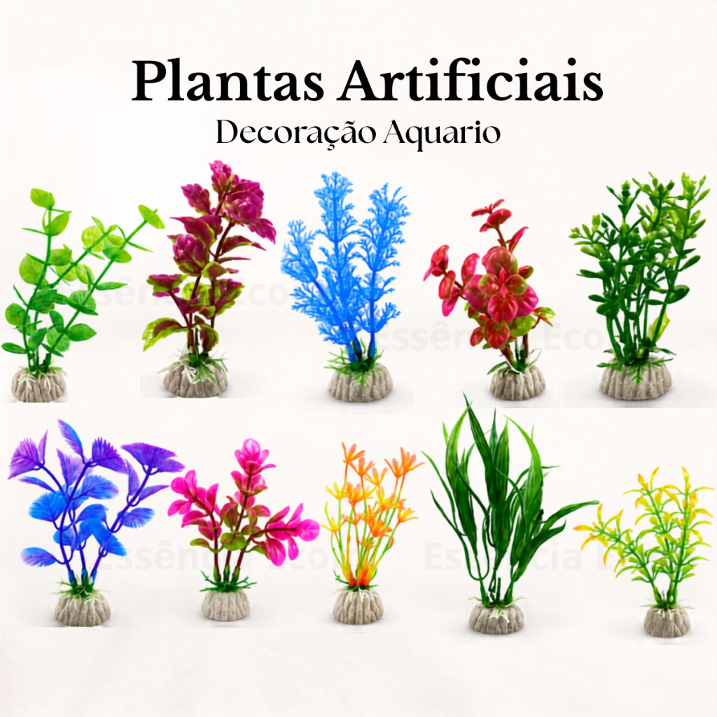 Planta Aquário Artificial Kit Enfeite Decorativo Premium