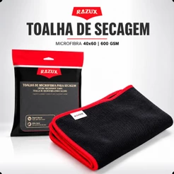 Toalha De Microfibra para Secagem Automotiva Carro e Moto Alto Poder de Absorção Razux 40x60cm