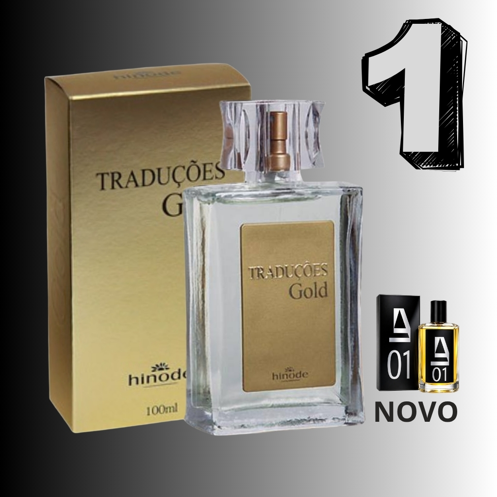 Perfume Gold Nº01 Masculino Referencia Traduções - 50/100ml - Aromatico Fougere - Nova Embalagem Alternativa AZZO
