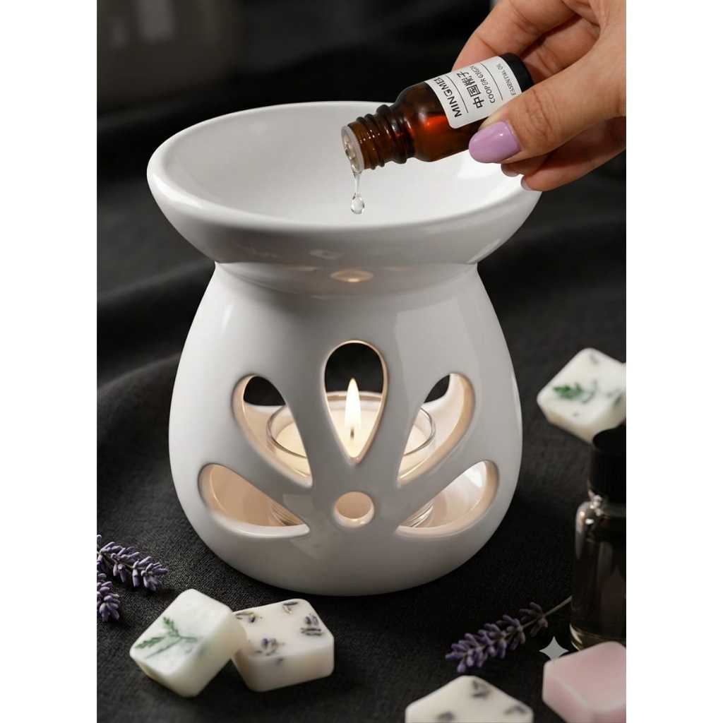 Difusor de ambiente Rechaud de Cerâmica Aromatizador Queimador de Essência com Suporte para Vela Decorativo