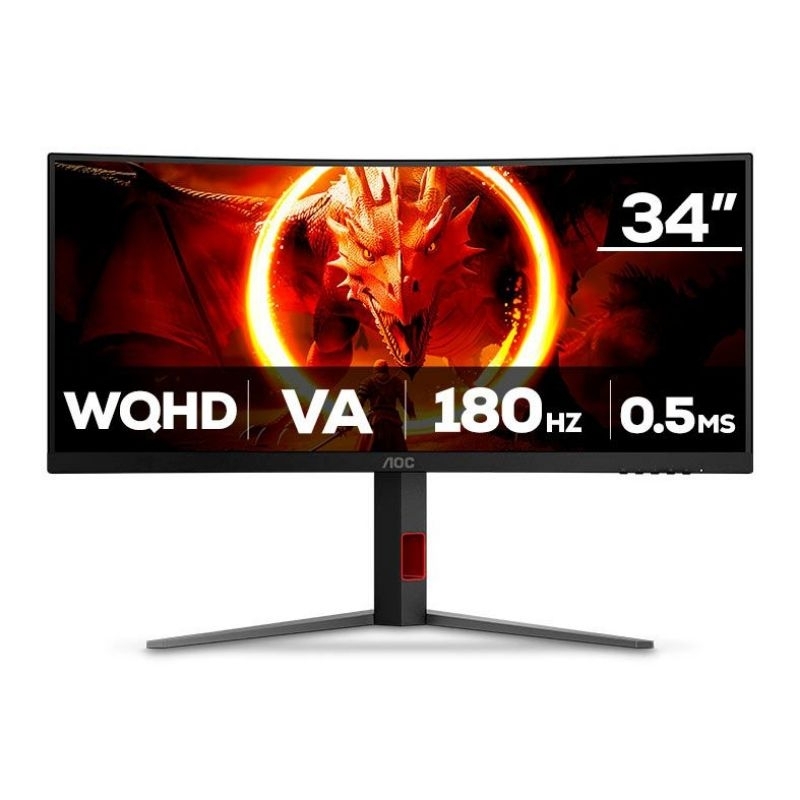 USADO - Monitor Gamer Curvo AOC AGON QUAD 34 Ultrawide WQHD 180Hz 0,5ms U34G4C C