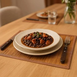 Kit 2 Jogo Americano Sousplat Mesa Posta Mesa De Jantar Bambu acabamento em Vies