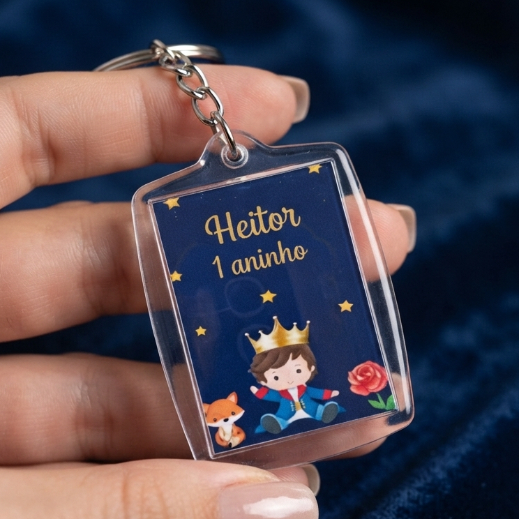 Chaveirinho Acrílico Brilhante Personalizado - Lembrancinhas--Aniversário-Mesversário
