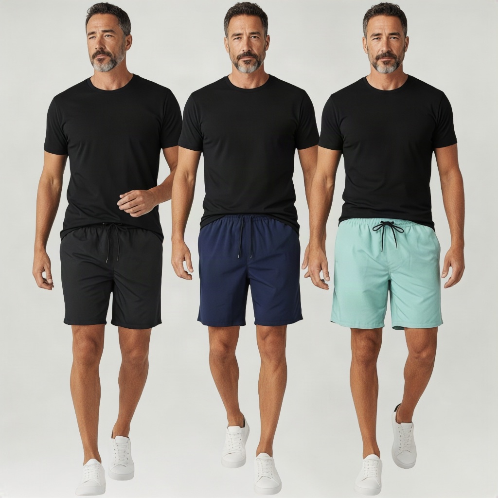 Kit 03 Bermudas Elastano Moda Praia Tecido Macio e Confortável Estilo Mauricinho Faria Lima