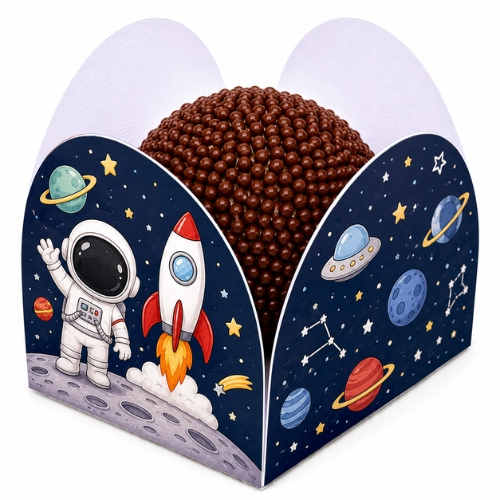 Forminha Astronauta para Doces e Brigadeiro | Festa Infantil Astronauta | Kit 50 100 150 200 Unidades
