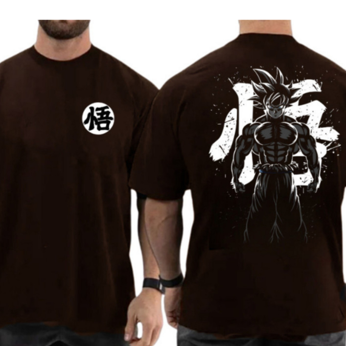 Camiseta Masculina Oversized Streetwear Treino Academia Dragon Ball Algodão Estilosa Confortavel