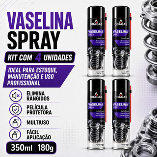 KIT 4 Vaselina Spray Lubrificante Multiuso Pelicula Protetora
