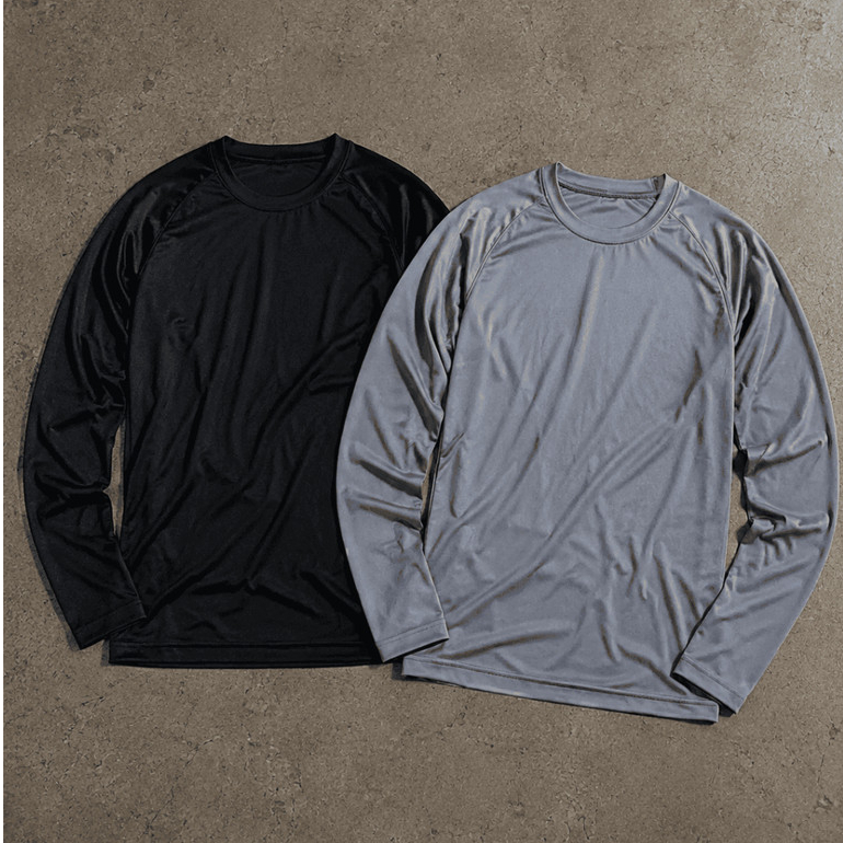 Kit 2 Camiseta Masculina Dry Fit Manga Longa Respirável Proteção UV Academia Fitness