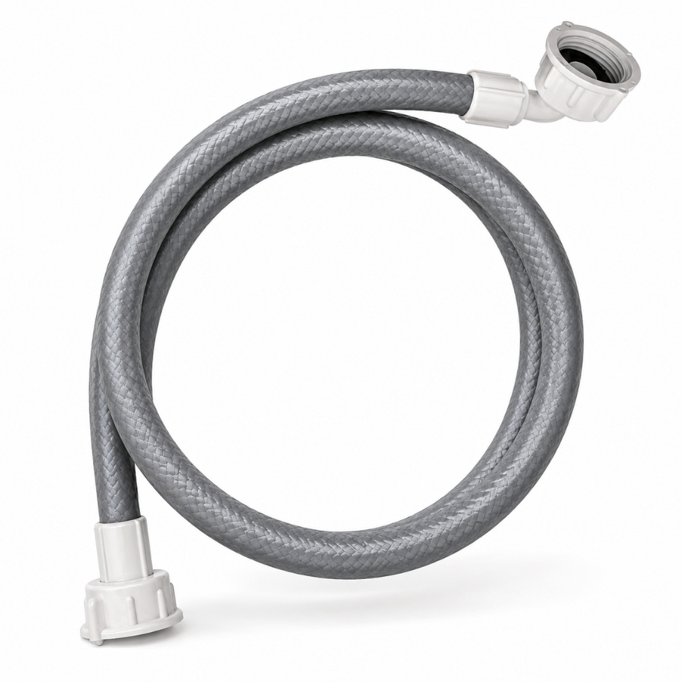 Mangueira De Entrada Para Máquina De Lavar Roupa 1,20M C/Trama Cor Cinza E Conexões em PP (Cod155)