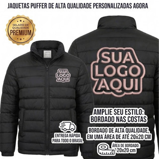 Jaqueta Puffer Personalizada Peito e Costas - Empresa Comercio Negocios