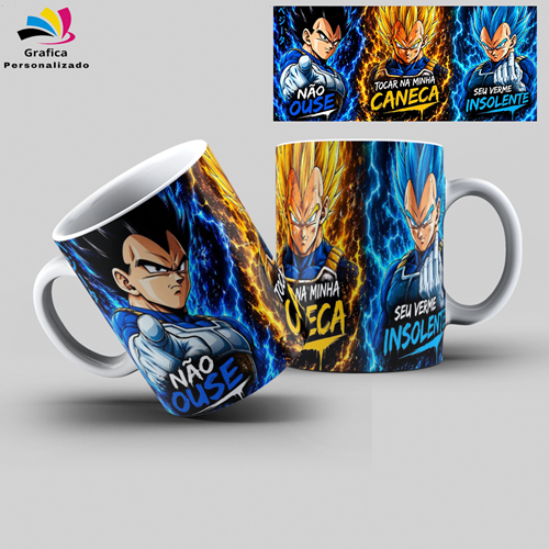 Caneca Vegeta Dragon Ball Nao Ouse Tocar Na Minha Caneca
