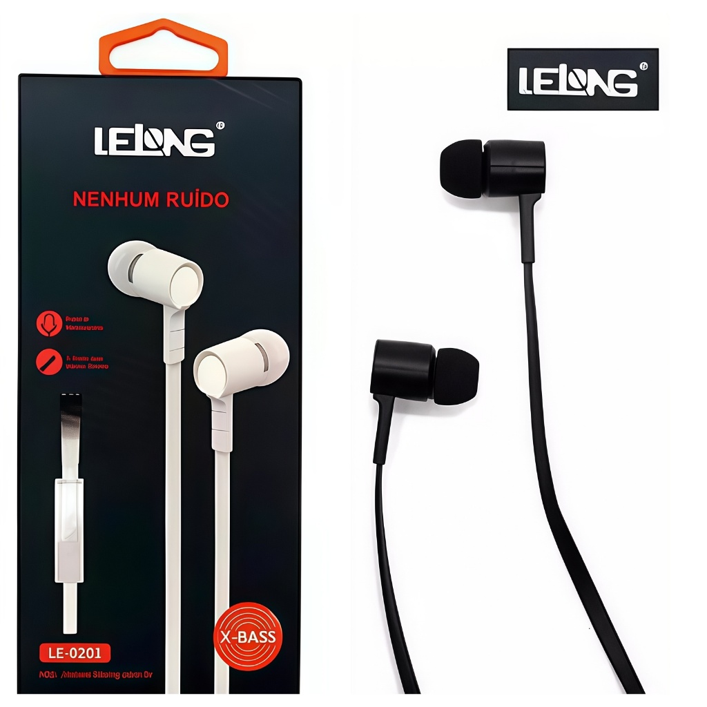 Fone de Ouvido com Fio X-BASS Sem Ruídos LE-0201