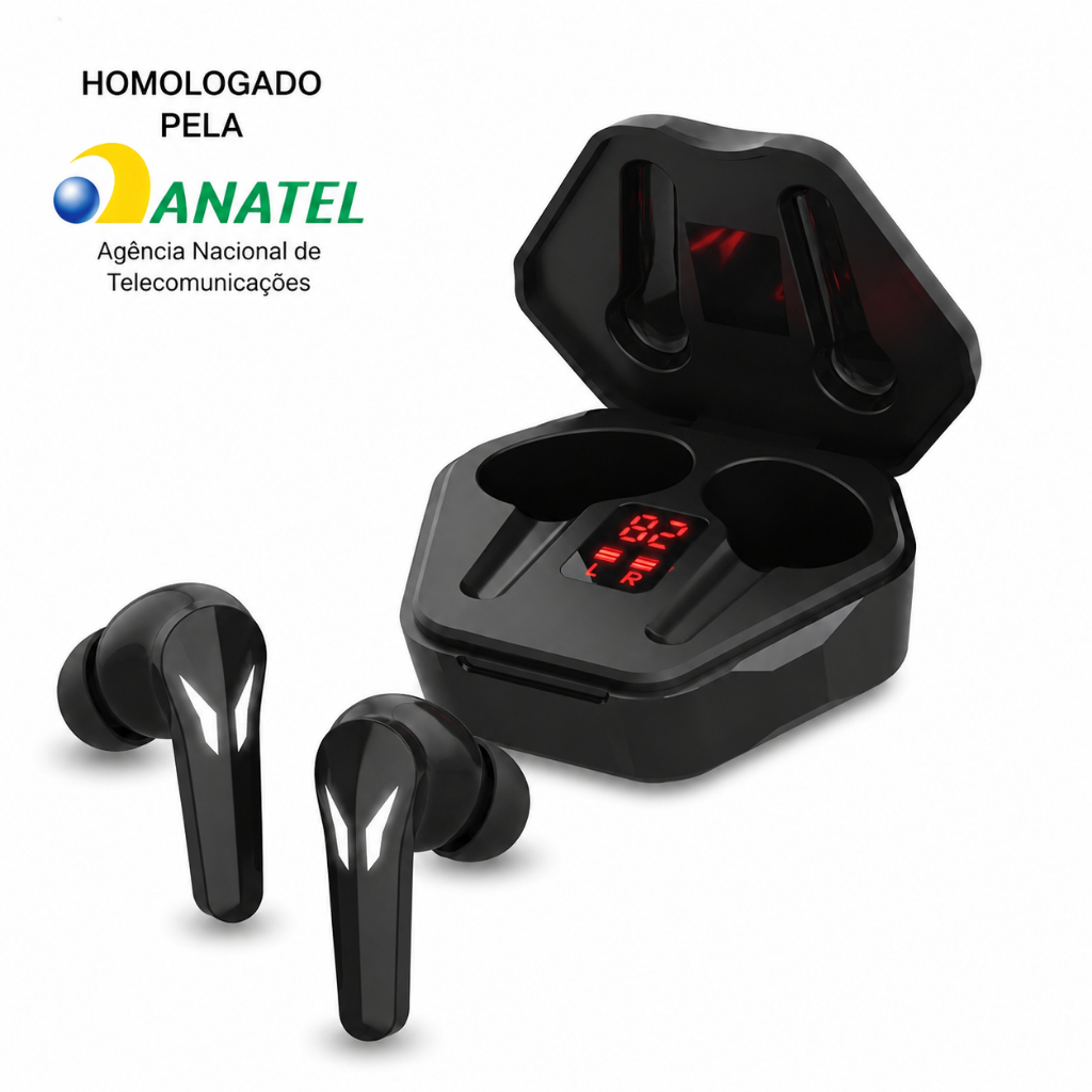 Fone de Ouvido Bluetooth 6.0 Sem Fio Microfone 6h Bateria Gamer Corrida Academia Unissex