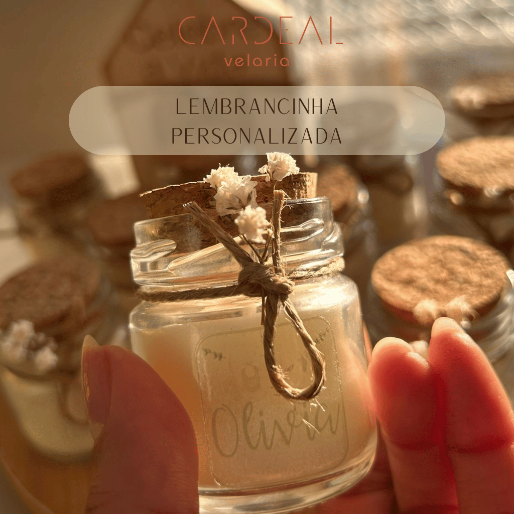 Kit Mini Vela Aromática Personalizada 10 unidades Lembrancinha Batizado, Chá de Bebê, Chá revelação, Aniversário