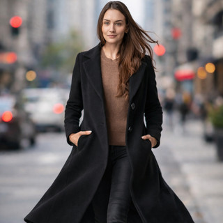 Sobretudo Feminino Elegante Acinturado Casaco Longo Inverno Social Premium