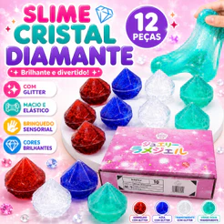 4/8/12/16 Unid Slime Cristal Diamante com Glitter Cores Sortidas Brinquedo Sensorial