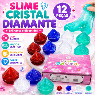 4/8/12/16 Unid Slime Cristal Diamante com Glitter Cores Sortidas Brinquedo Sensorial