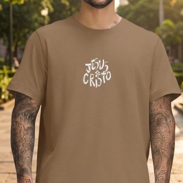 Camiseta Unissex Estampada JESUS CRISTO Camisa Cristã 100% Algodão