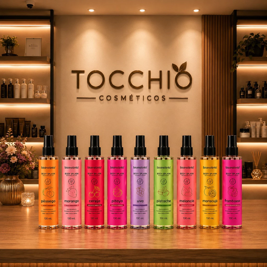 Kit 09 Body Splash Eu Amo Frutas BIO INSTINTO 130ml Alta Fixação Desodorante Perfume Corpo Colônia