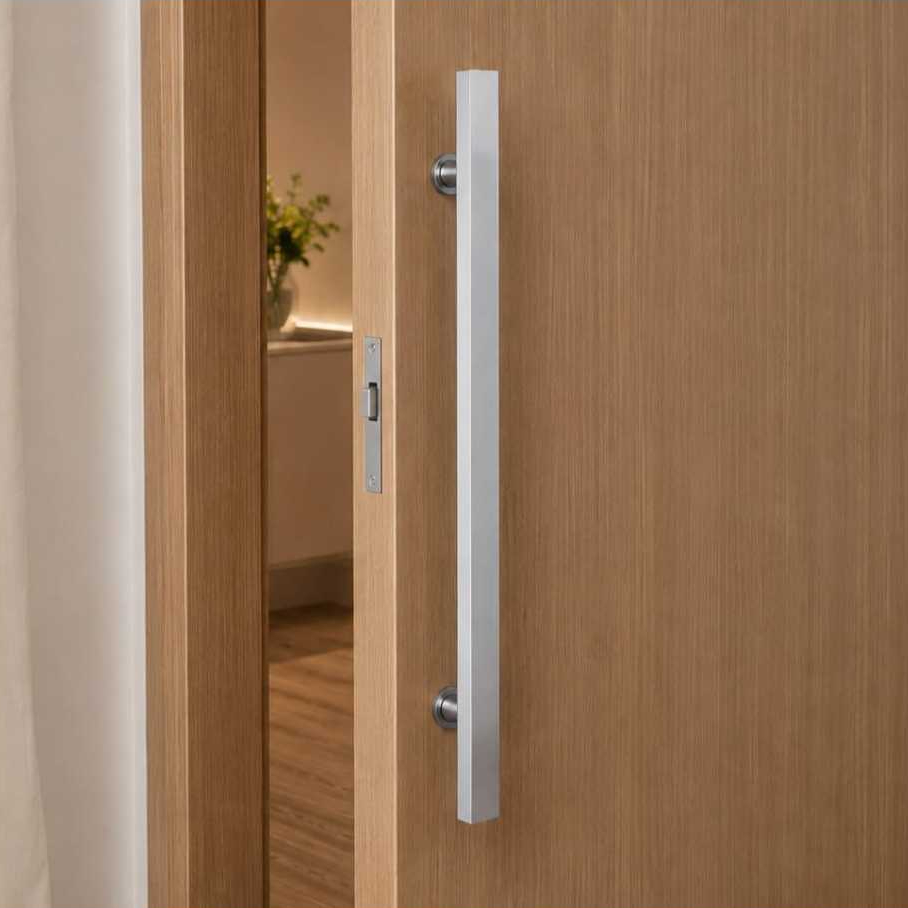 Puxador Reforçado Em Aluminio Maciço Para Porta de Madeira ou Vidro 30 40 50 60 70 80 90 100 cm