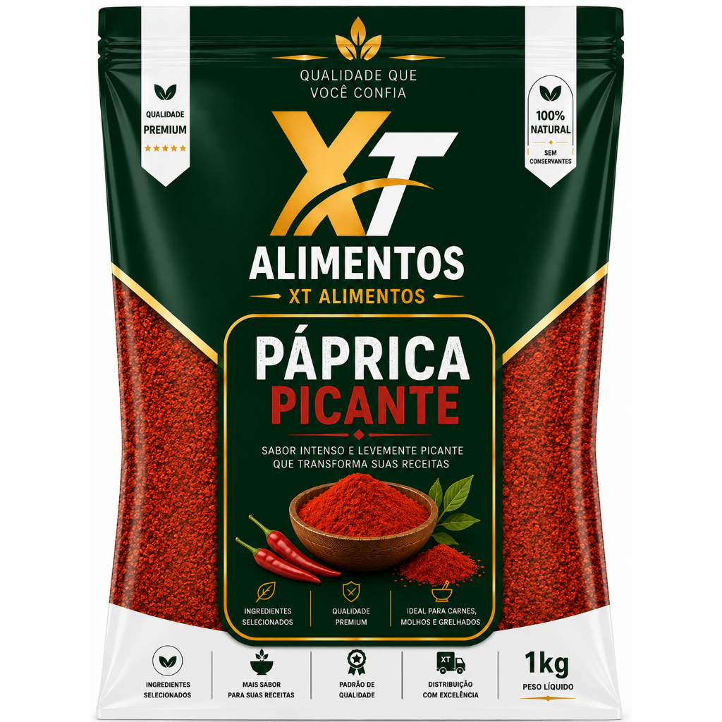Paprica Picante Premium Pó - Xt Alimentos
