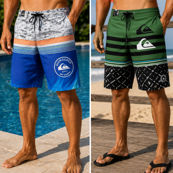 Kit Bermuda Masculina Tactel Elastano Surf Praia Seca Rápido Estampada 2 3 4 5 Peças