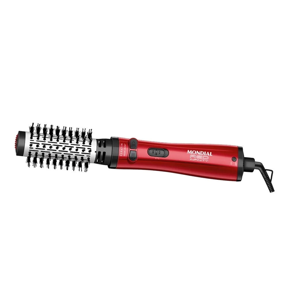 Escova Rotativa Mondial Infinity Keratin 1300w Bivolt, 2 Temperaturas e Jato de Ar Frio ERB-11-KR