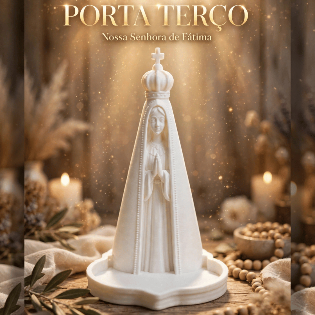 Nossa Senhora Aparecida Porta Terço com Base Coração Imagem Religiosa Católica Decoração Presente