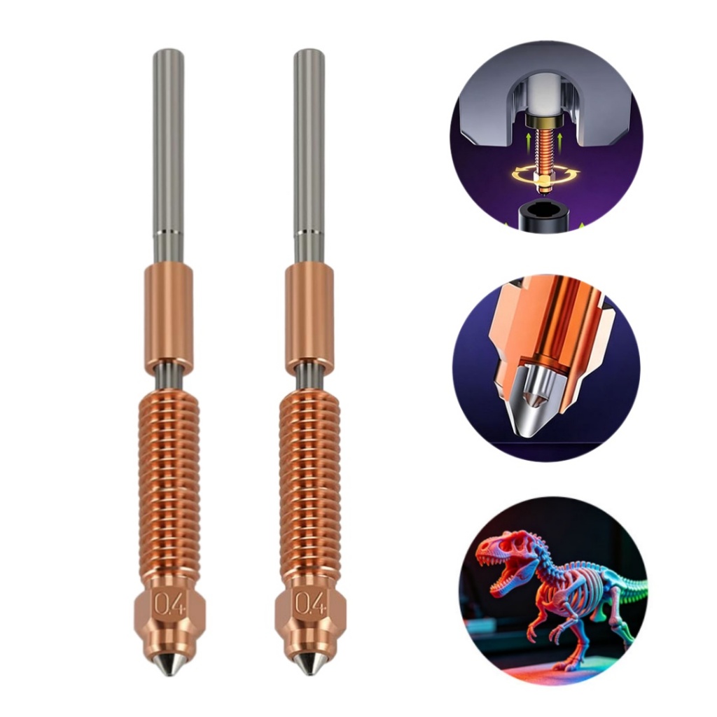 2kit Bico Impressora 3D para Ender 3V3K1，K1C,K1Max Bico de Troca Rápida para Impressora 3D（0.2mm/0.4mm）
