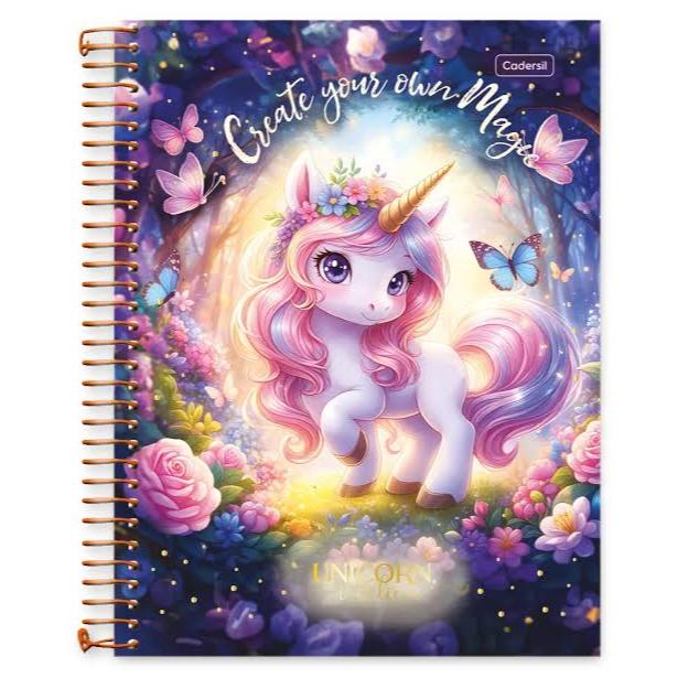 CADERNO ESCOLAR 1 MATÉRIA UNICORN I BELIEVE – CADERSIL - UNITÁRO E SORTIDO · foto 2
