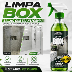 Limpa Vidro Box Banheiro Blindex Vidroclean Brilho Mil 500ml - Remove Manchas Gordura e Calcário