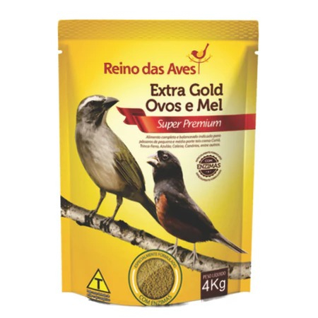 Extra Gold Ovos E Mel 4kg Extrusada - Reino das Aves