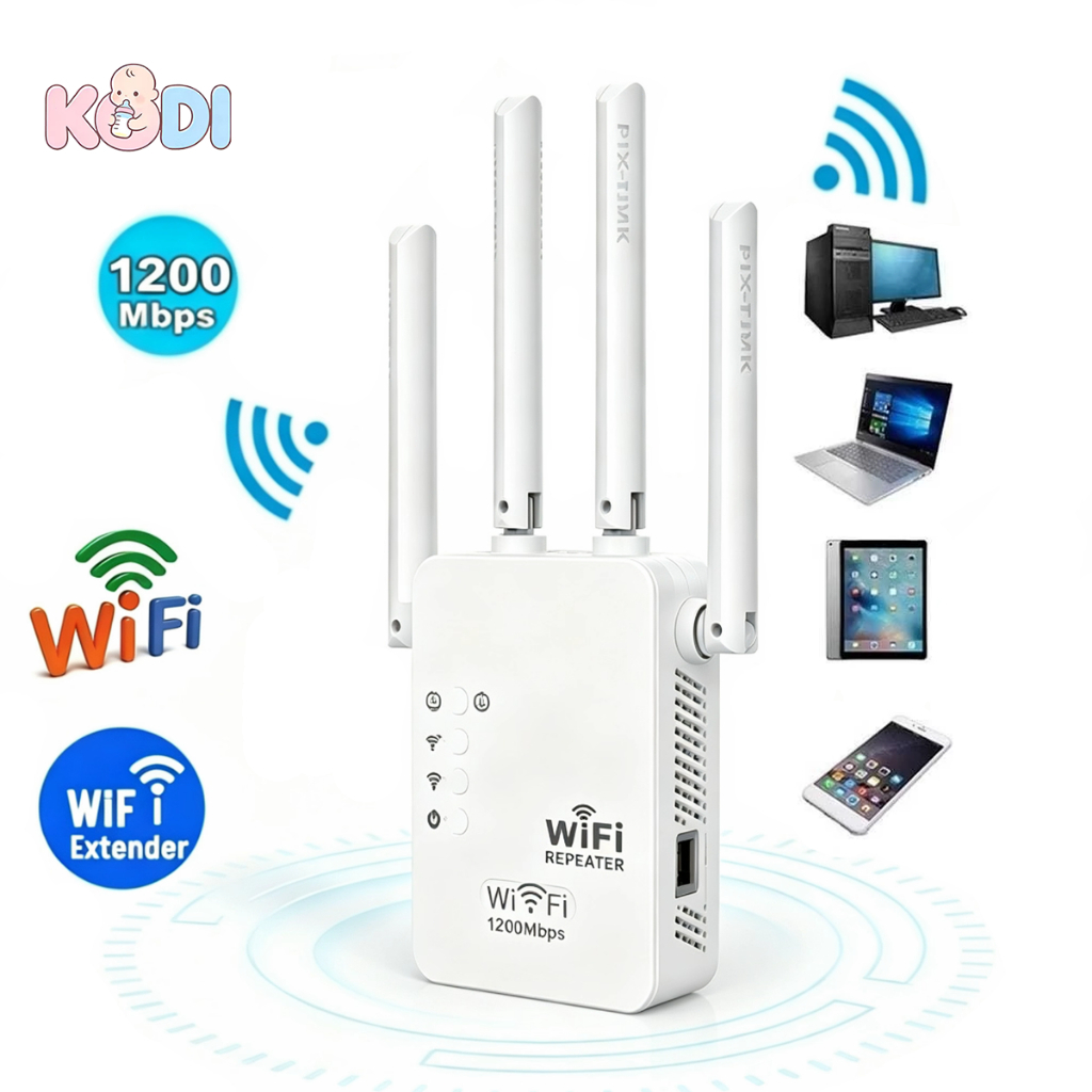 Repetidor e Roteador Wifi 4 Antenas Amplificador De Sinal 1200Mbps -G8