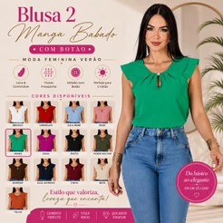 blusa feminina manga curta casual