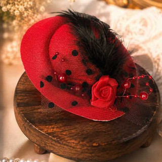 Mini Chapéu Casquete Madame Para fantasias “cabaré”