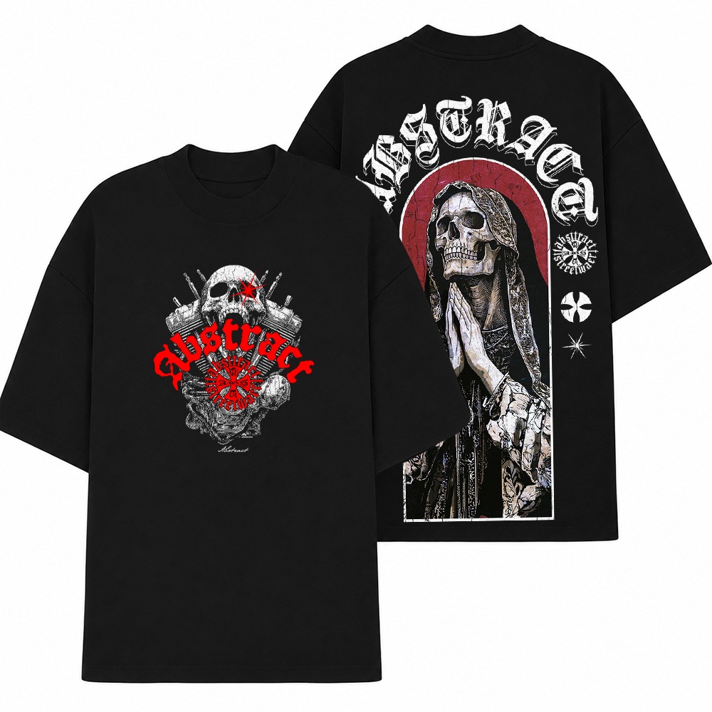 Camiseta OVERSIZED Suedine Malhao Streetwear Abstract Club Company Motor Blessed Skull Gym Unissex