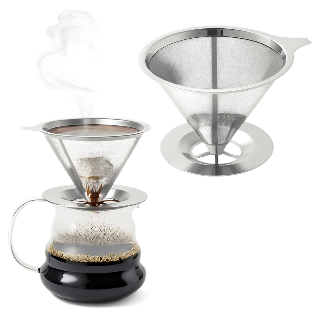 Filtro De Café Coador Inox Reutilizável Pour Over