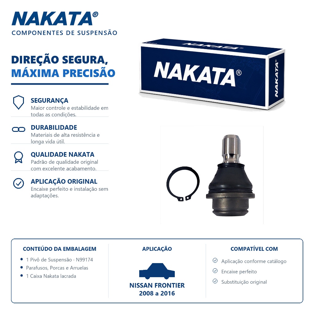 PIVO SUSPENSAO INFERIOR NISSAN FRONTIER 2008 a 2016 NAKATA