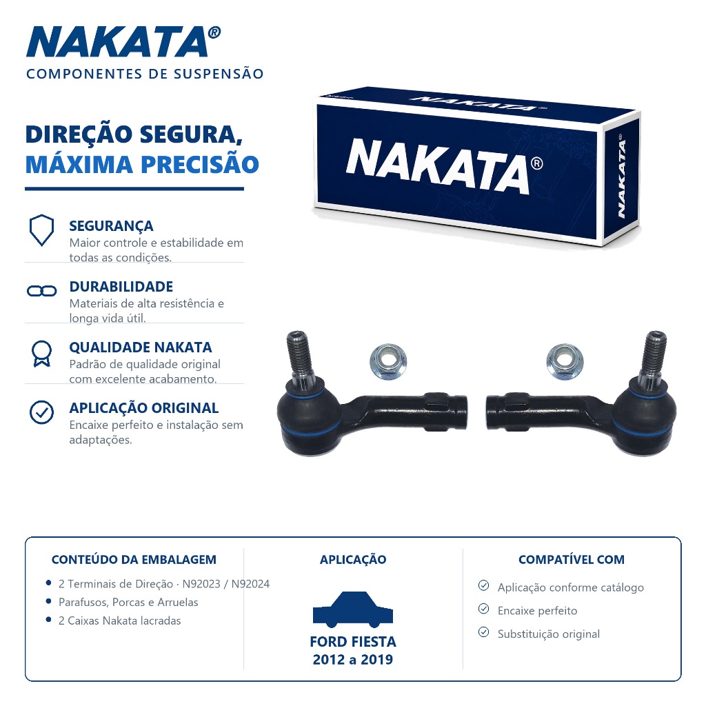 PAR Terminal Direção FORD FIESTA 2012 a 2019 NAKATA