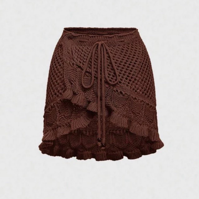 Saída de Praia Saia Crochê Tricot Moda Praia Verão do P ao GG
