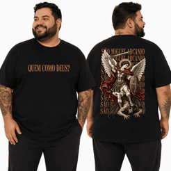 Camiseta Plus Size São Miguel Arcanjo G1 G2 G3 Católica Unissex Quem Como Deus Camisa Religiosa Quaresma São Miguel
