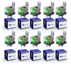 Kit 10 Relé Auxiliar 12v 40a Transparente C/ Led Tra810112