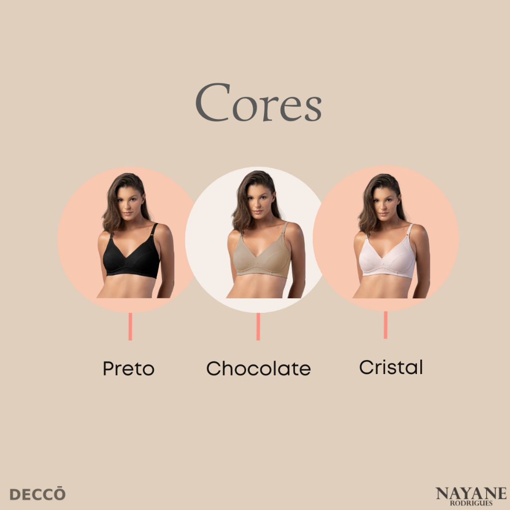 Sutiã Top Nayane Rodrigues Reforçado Sem Bojo Sem Aro, Alta Sustentação Modelador Compressão P ao GG · foto 2