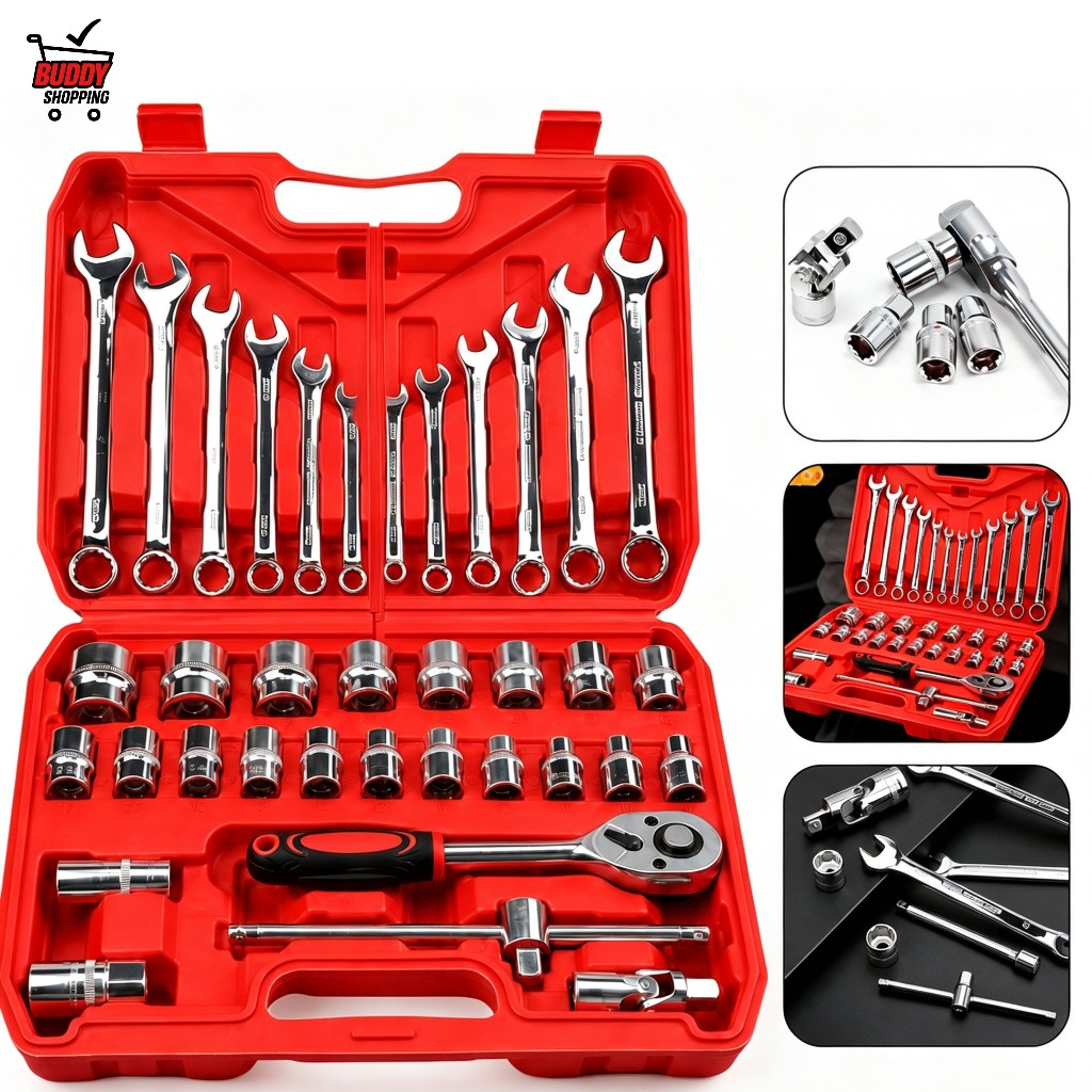 Kit de Ferramentas LUATEK 36 Peças com Soquetes Chaves Combinadas e Maleta