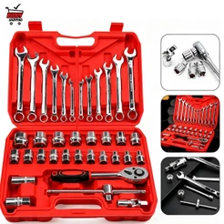 Kit de Ferramentas LUATEK 36 Peças com Soquetes Chaves Combinadas e Maleta